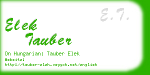 elek tauber business card